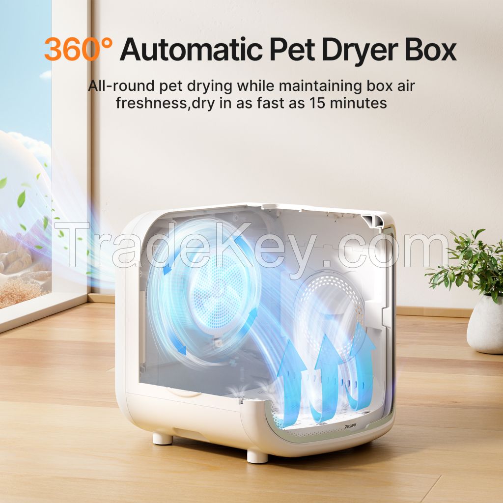 75L Smart Pet Dryer Box with Curved tempered glass Quick Drying
