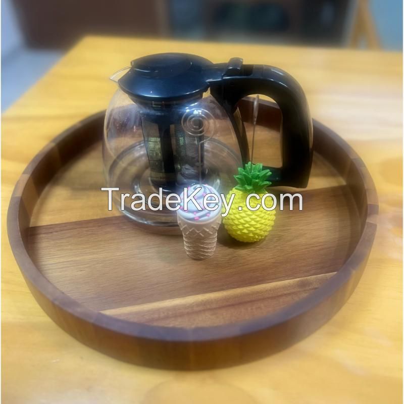 Acacia Wooden Round Serving Tray