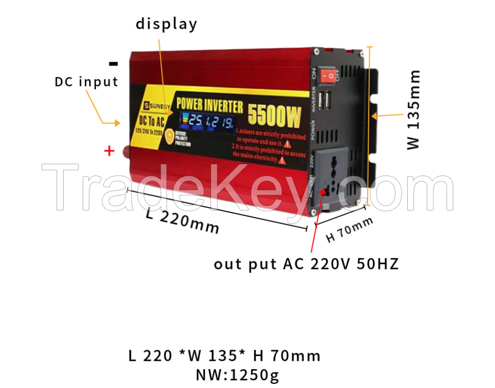 Vehicle inverter double voltage general 12V24V to 220V4000W5000W battery household External power source