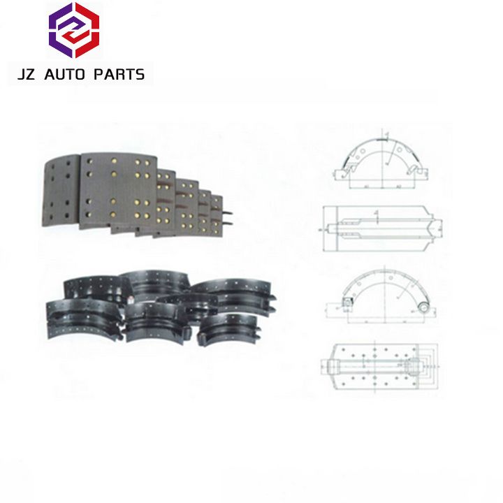 4515 4515q 4707 Truck Brake Shoes Machine Drum Semi-Metallic Brake Shoes for American Trucks