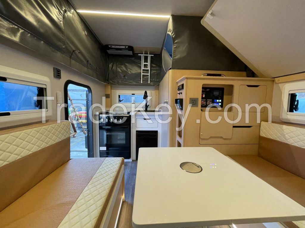 Customized 12FT Luxury Camping Caravan Off Road Rv Trailer Travel Trailer With Bathroom And Toilet