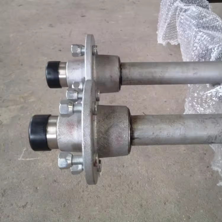 40mm Round solid steel-marine use trailer axle complete with lazy hub, nut, split pin,and washer for boat trailer