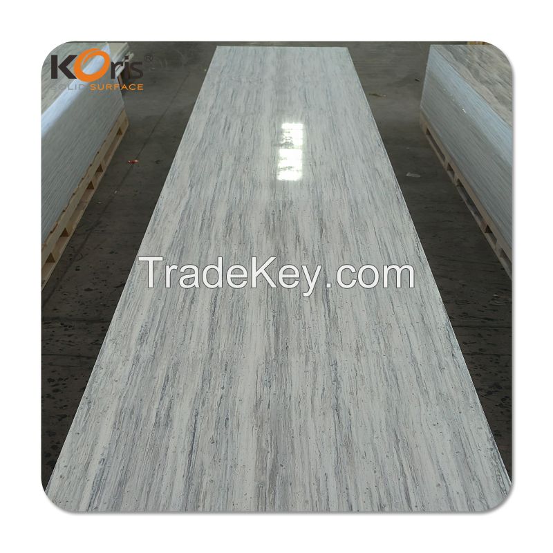 Koris artificial stone big slab acrylic solid surface sheet for kitchen countertop