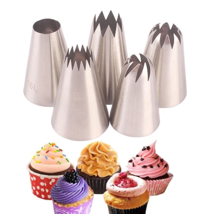 5PCS fondant cake decorating piping tip set