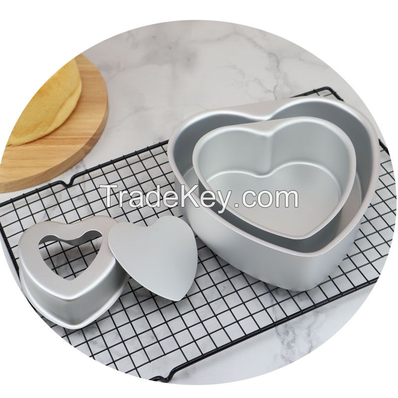 Heart Aluminum Cake baking pan Removable bottom Cheese cake pan Nonstick Bakeware