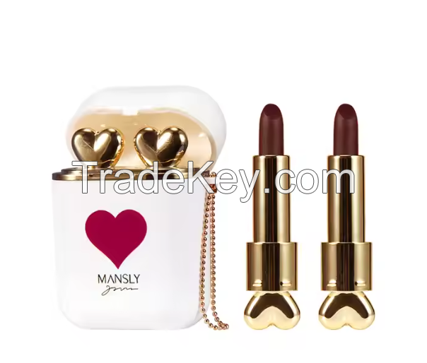 Customized Wireless Earphone Airpod Cute Double Design Lipstick Fashion Private Label Lipstick Make Up