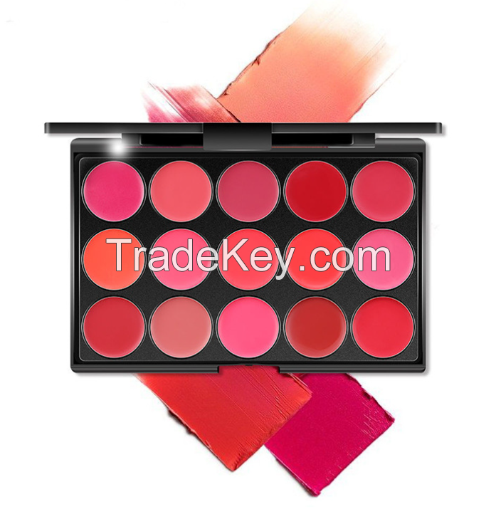 15-color Lipstick Palette: Moisturizing, Easy-to-apply, Hydrating. Portable for Makeup Artists.