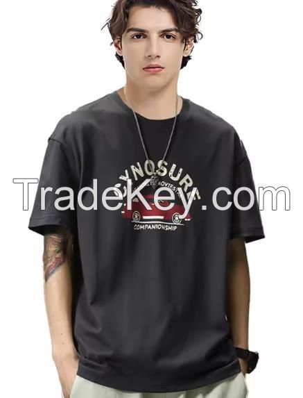 Short Sleeves Drop Shoulder T-shirt Cotton Heavy Weight Oversized Tshirt For Men