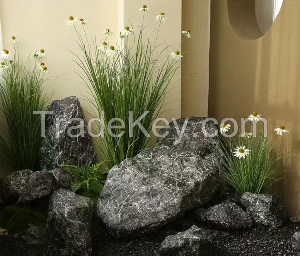 The latest advanced sense simulation stone black mountain stone stairwell garden landscape fake stone landscaping props garden rockery landscaping stone