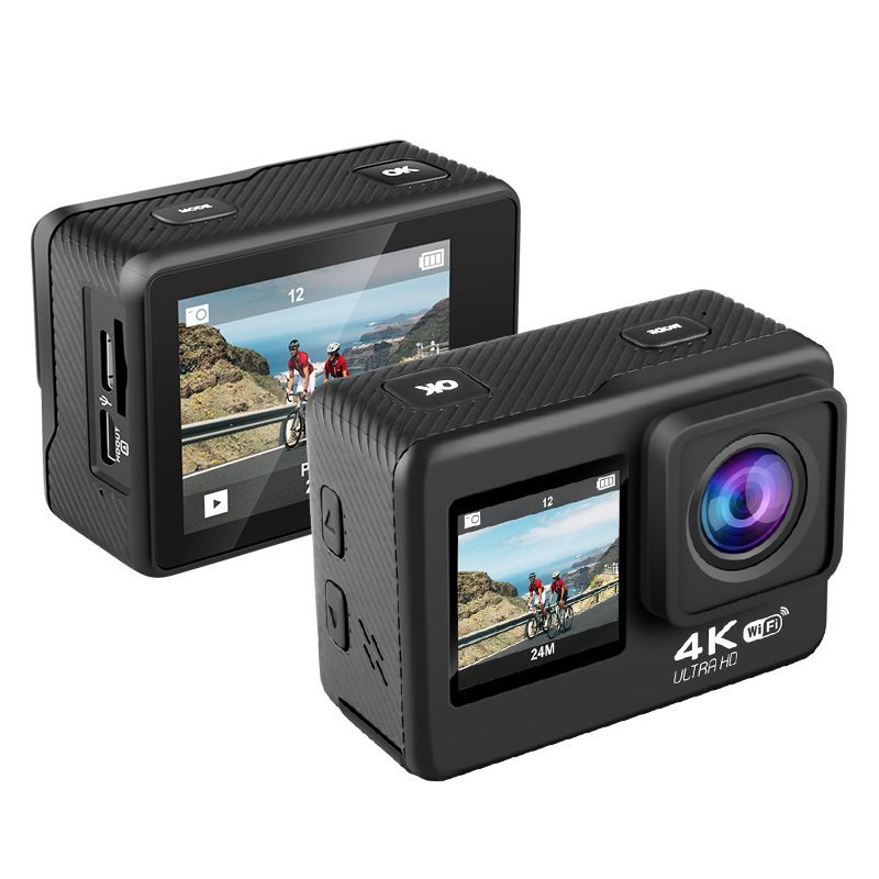 Action Camera 4K 60 Frame Dual Screen with Touch HD Camera Photo Sports DV Head-Mounted Camera Spot Batch