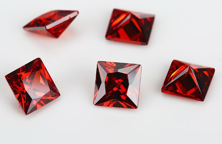 Wuzhou gemstone square right angle colored zircon man-made gemstone cubic zirconia