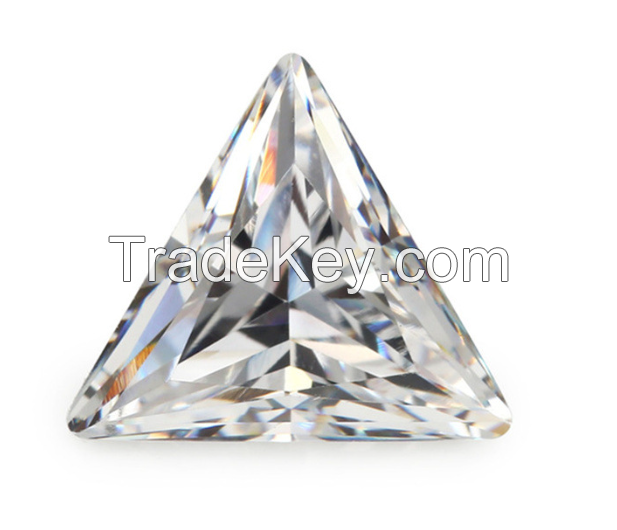 Wuzhou man-made gemstone triangular right-angle colored zircon combined with cubic zirconia