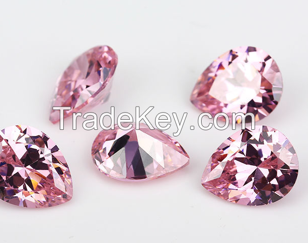  5A Wuzhou Gemstones, pear-shaped colored zircon, artificial gemstones, cubic zirconia