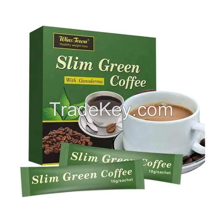 Slim green Coffee Winstown slimming natural herbs diet private label weight loss instant Ganoderma coffee