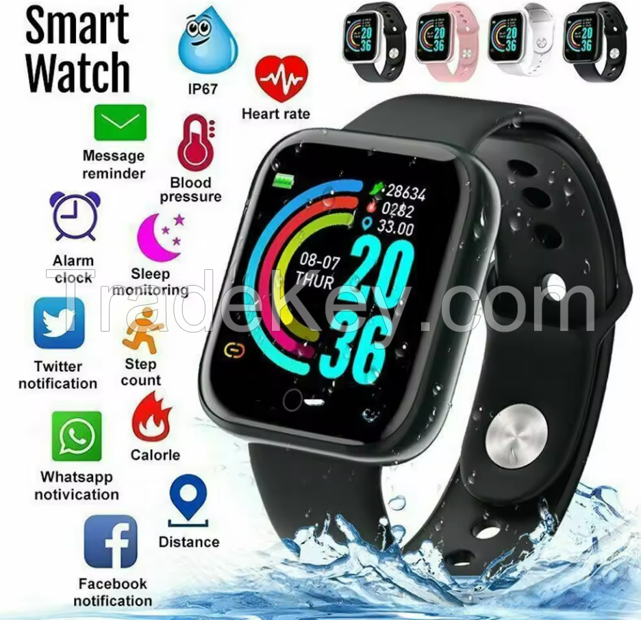 Smart Watch Y68 Waterproof Fitness Tracker Hot Sports Watch Heart Rate Smart Bracelet for IOS Android Activity Tracker