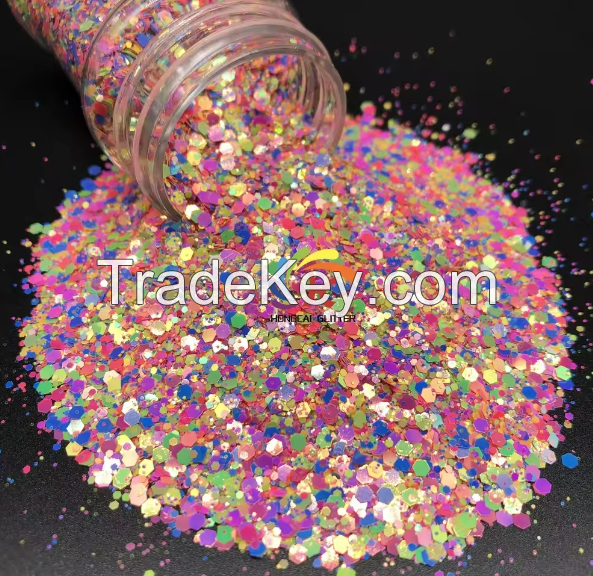 bulk decoration polyester chunky mix glitter art cosmetic body glitter