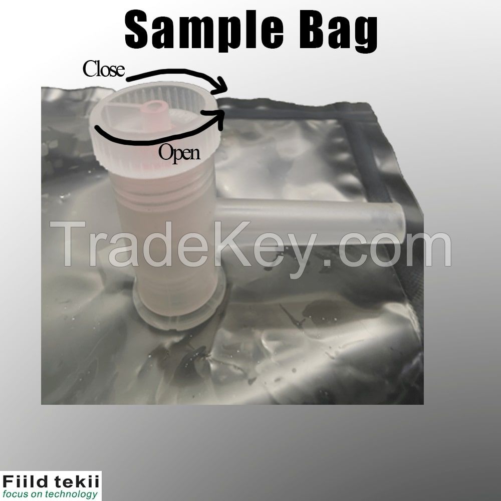 Tedlar Sample Bag for Vapor, Air and Gas Analysis, PVF Film with Dual Polypropylene Fiiting Valves