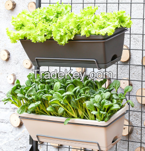 Wall Hanging Flower Pot Plastic Semi-Circle Fence Hanging Flower Pot Wall Hanging Pot Lazy Automatic Suction Pot Hydroponic Hanging Pot