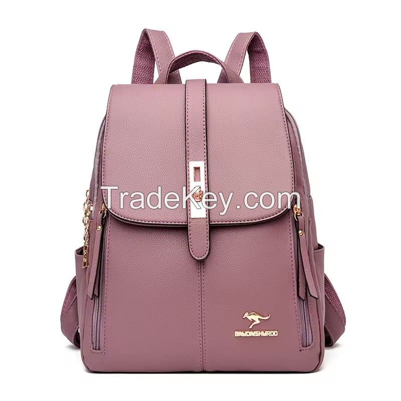 Backpack women's 2023 new Korean fashion ladies backpack all-match large-capacity single-shoulder casual bag