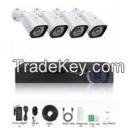 4-CH POE bullet outdoor camera kits system 2MP/4MP/5MP/8MP