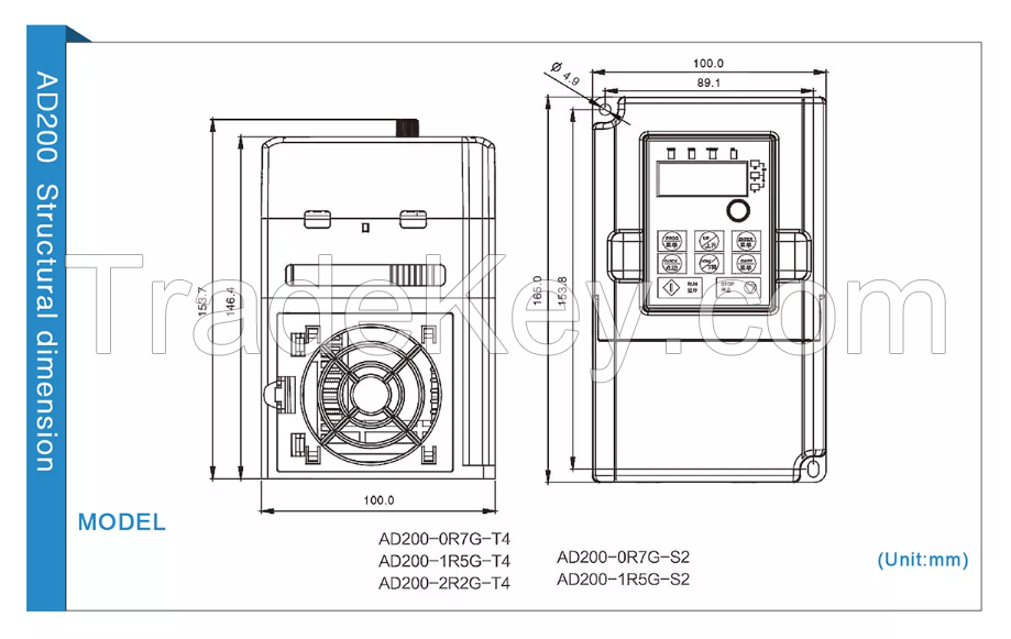 AD200 Portable Mini Frequency Inverter.VFD