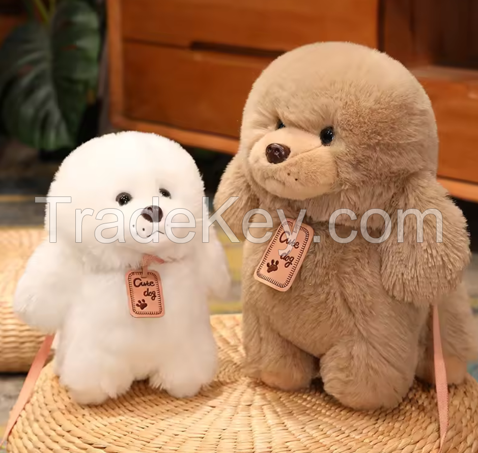 LIfelike Soft Teddy Dog Plushies Home Decor Kids Girls Dolls Gifts Plush Puppy Dog Stuffed Animal Toys