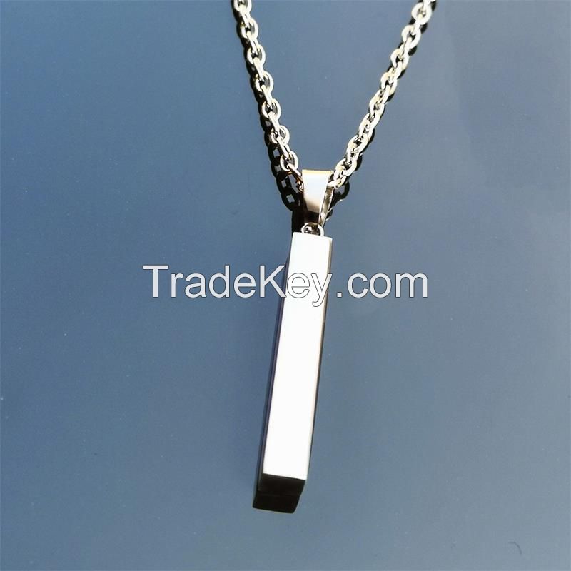 Stainless steel Wishing Post pendant necklace Black Silver post necklace Couple accessories New accessories Men's chain