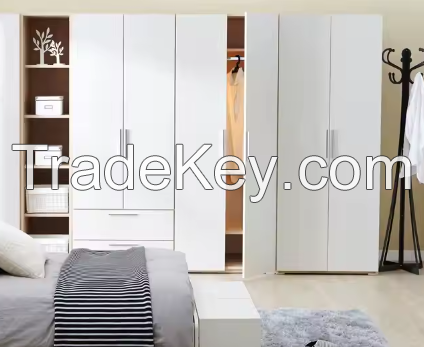 Wardrobe for Bedroom Furniture Clothes Storage Cheap Modular Mdf Wooden Luxury Modern Customized Design White Home Furniture