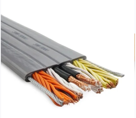 PVC Flat 300V Elevator Lift Travelling Cable Tvvbp 24*0.75+2*2p*0.75 with Copper Braid Shielding