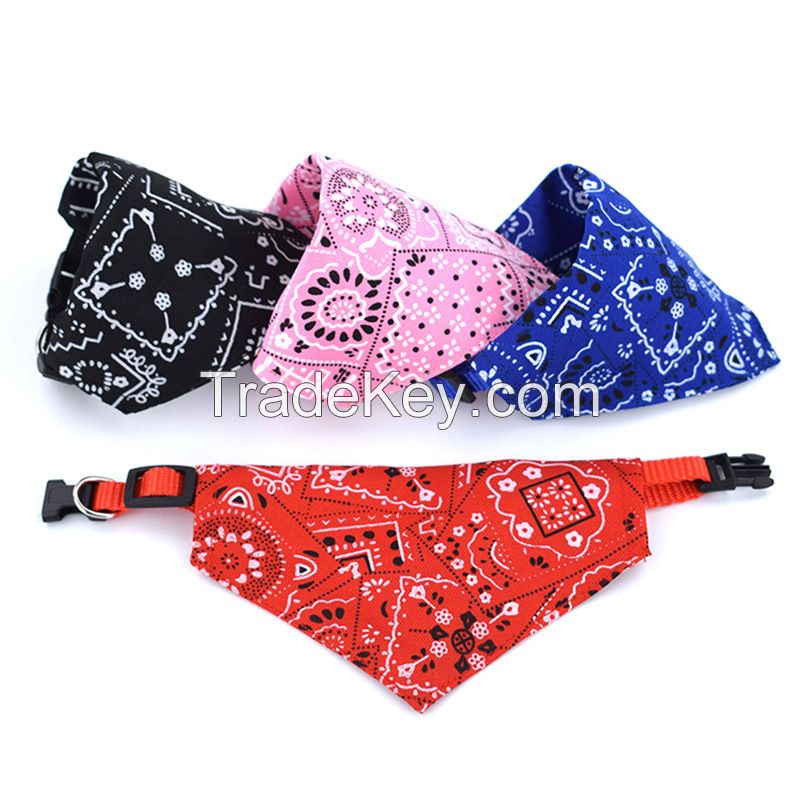 Colorful Nylon Adjustable Pet Bandana Pet Triangle Drool Towel Dog Cat Bib