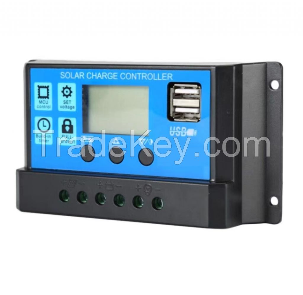 Solar energy controller PWM10A-20A-30A-12V-24V photovoltaic power generation RV household energy storage system