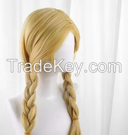 Lady children two braided whips cute daily use wig