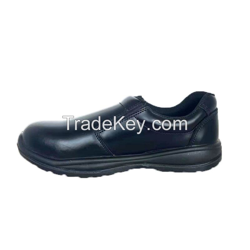 Leather Steel toe steel midsole protective work safety shoes