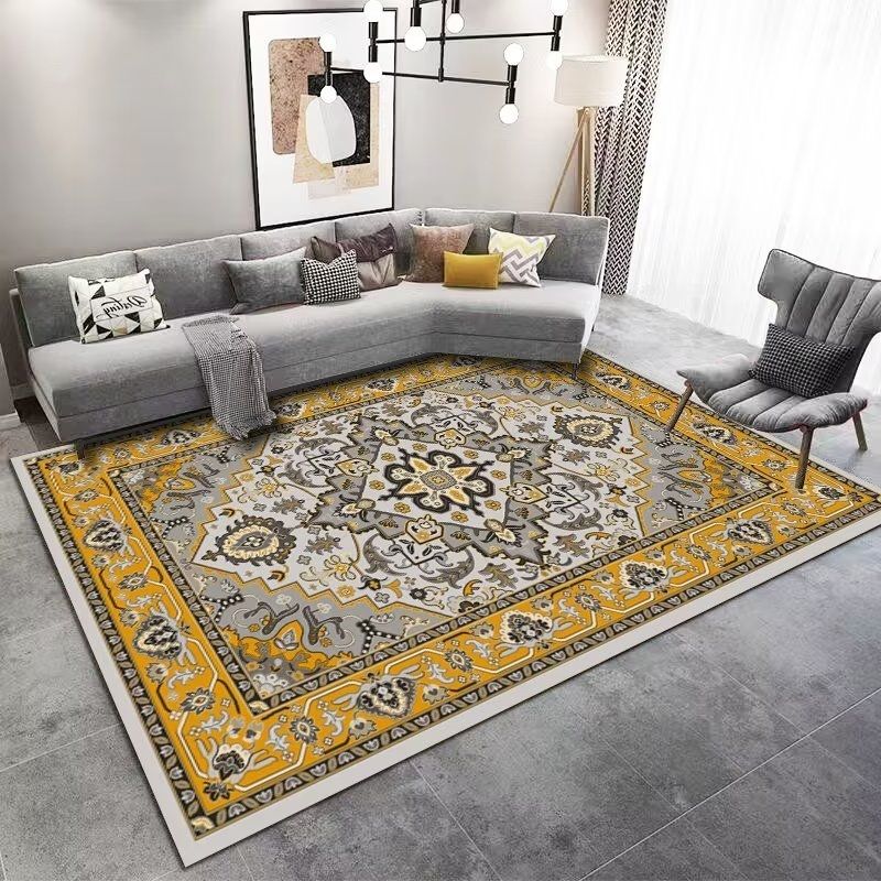 Big Area Rugs Living Room Rug Grey and Yellow Persian Carpet Large