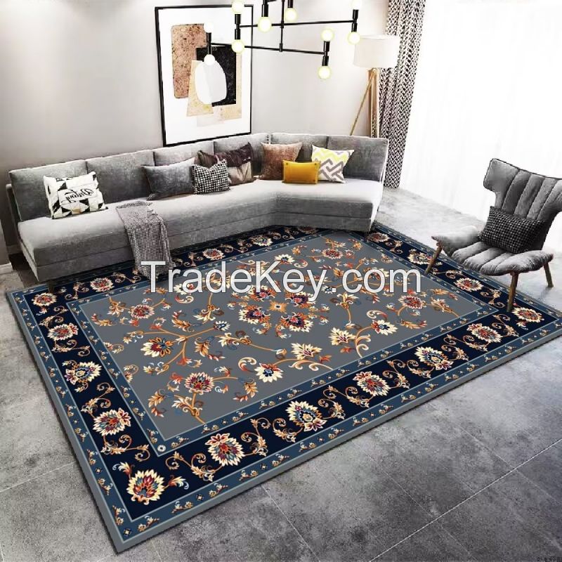 Chinese style red printed rug for home decor