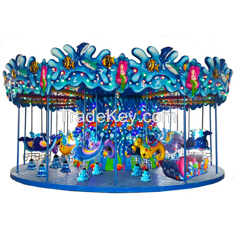 Amusement Rides Mechanical Indoor Chinese Pink Carousel Ride For Kids Equipment