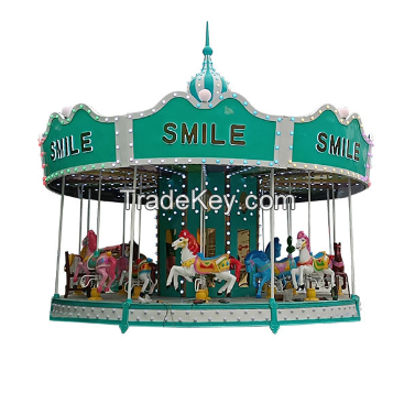 Amusement Rides Mechanical Indoor Chinese Pink Carousel Ride For Kids Equipment