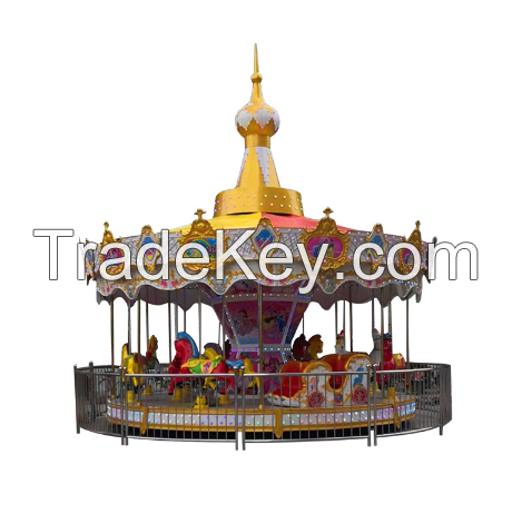 Children's Horse Playground Equipment Ride Small Indoor Carousel For Kids