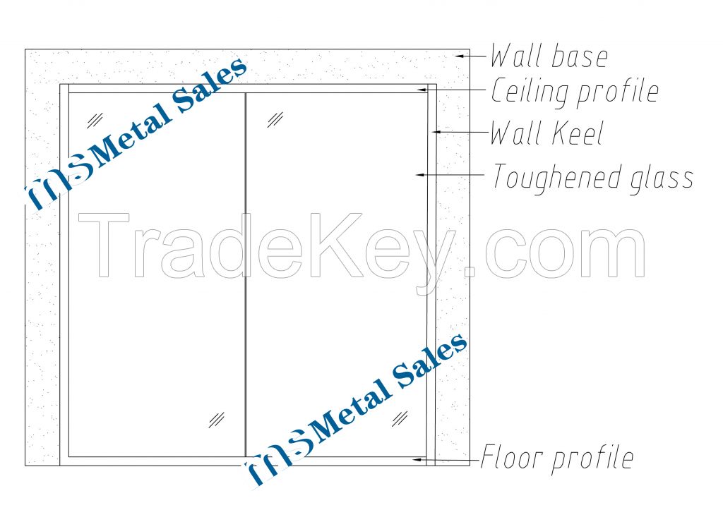 Glass Partition:Double panoramic glass partition