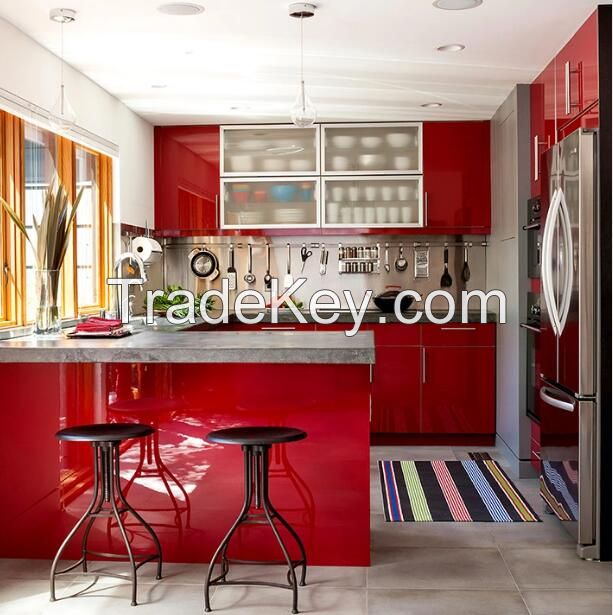 Professional Design Sample Modern Modular Customized Free Lacquer Mat Finish Handleless Quick Delivery Furniture Kitchen Cabinets