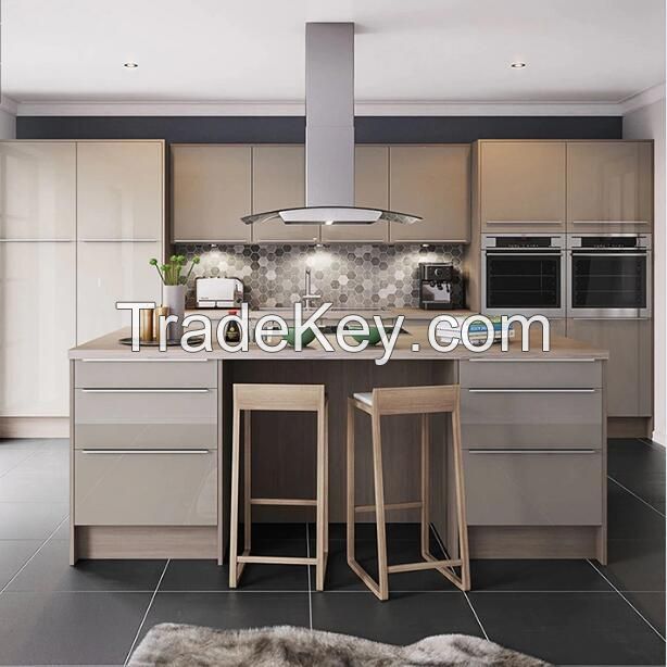 Professional Design Sample Modern Modular Customized Free Lacquer Mat Finish Handleless Quick Delivery Furniture Kitchen Cabinets