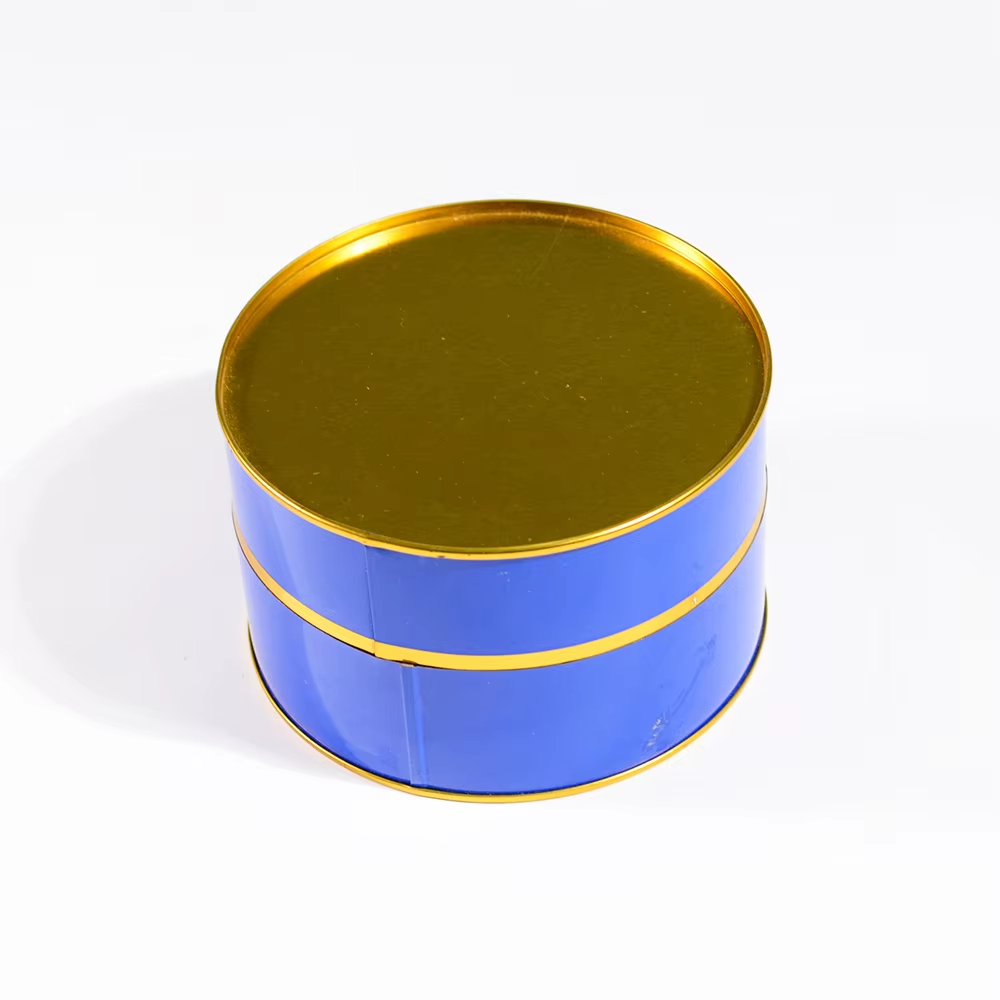 Wholesale Round Food Grade Packaging Metal Caviar Tin Box Customized Printed Sturgeon Caviar Cans Empty Caviar Tins