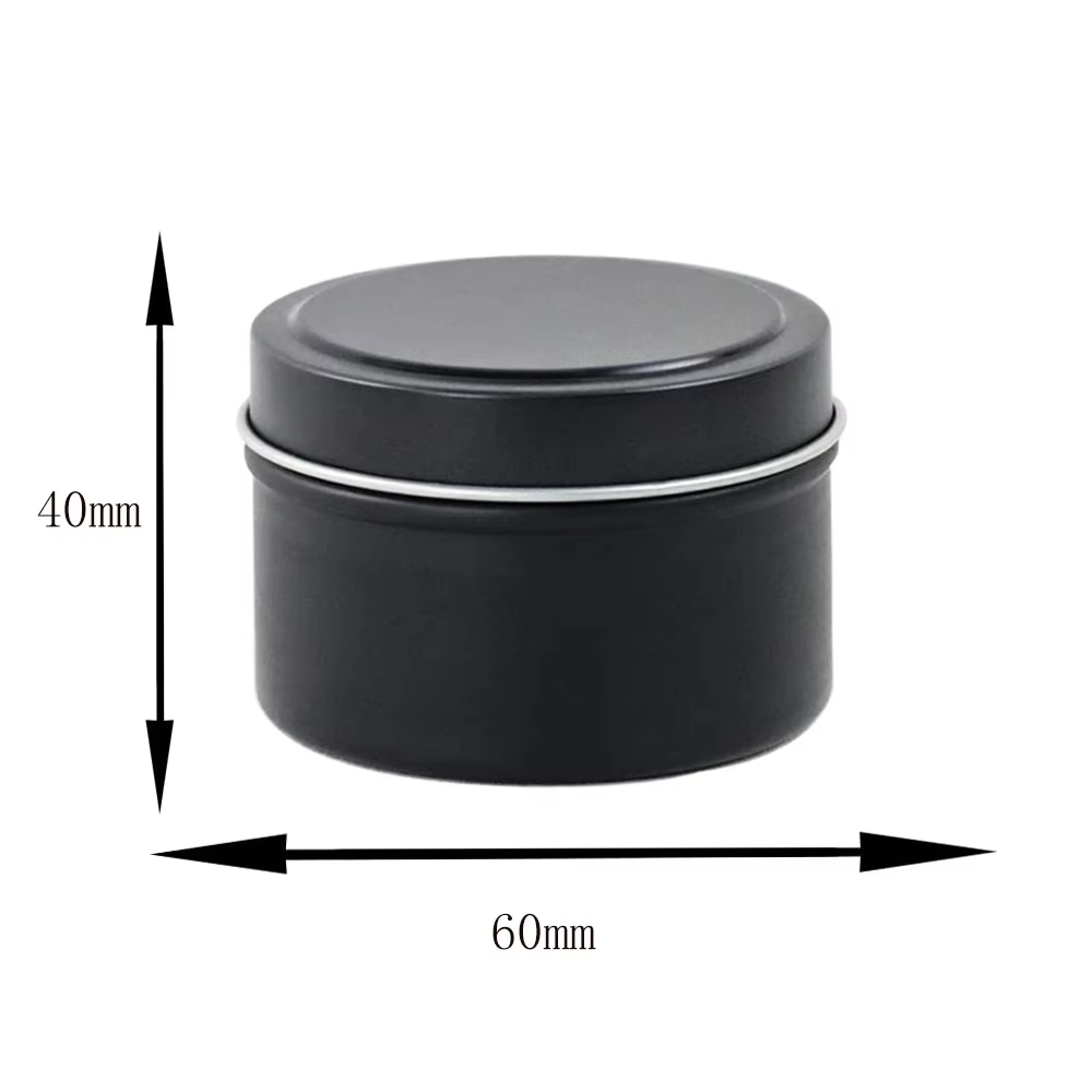 Wholesale Black Candle Tins with Lid 8oz Empty Round Metal Container Scented Candle Gift Packaging Tin Cans For DIY Candles