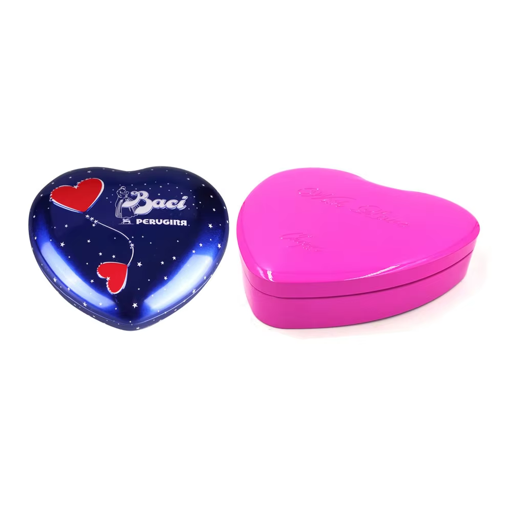 Custom Heart Shaped Valentines Tin Box Heart Shape Sweet Candy Chocolate Metal Tin Wedding Gift Chocolate Heart Tin Can Case