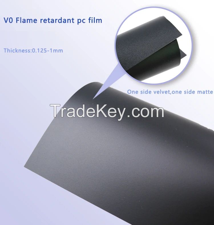 black flame retardant pc film /sheet for led frosted polycarbonate plastic film