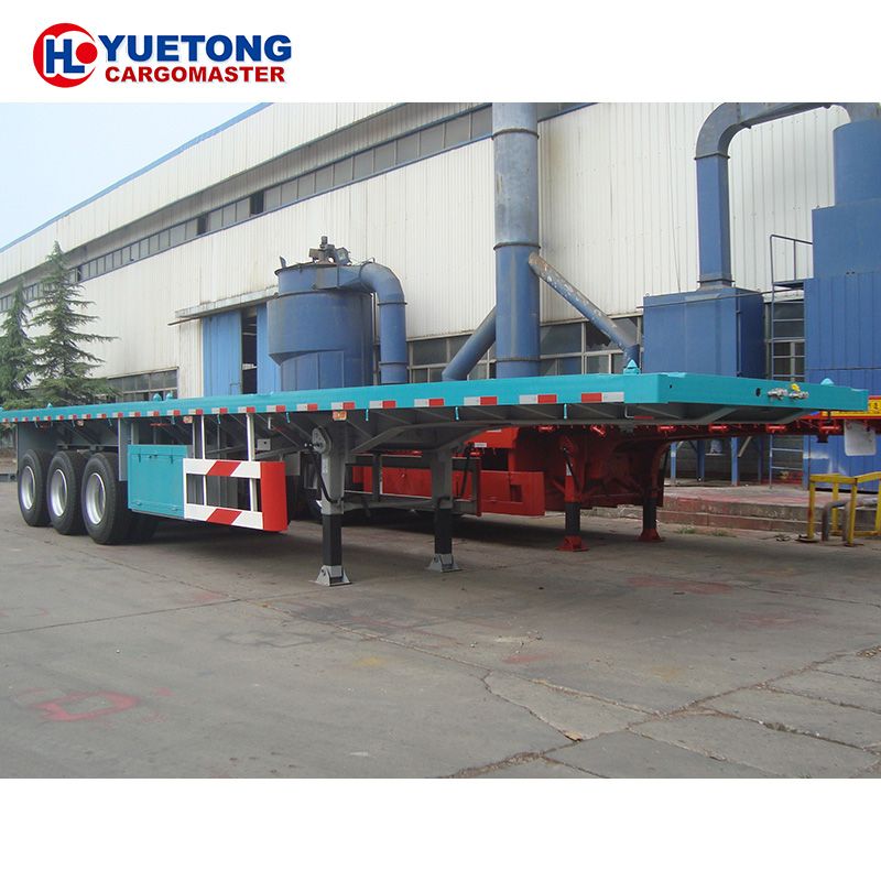 China 3 Axles 20ft 40ft Heavy Duty Shipping Container Transportation Flatbed Frame Flat Bed Semi Trailers cheap for sale