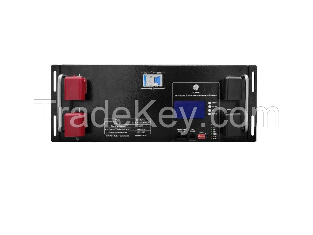 51.2KWH high-voltage rack-mounted lithium iron phosphate battery energy storage system, 512V, 100A