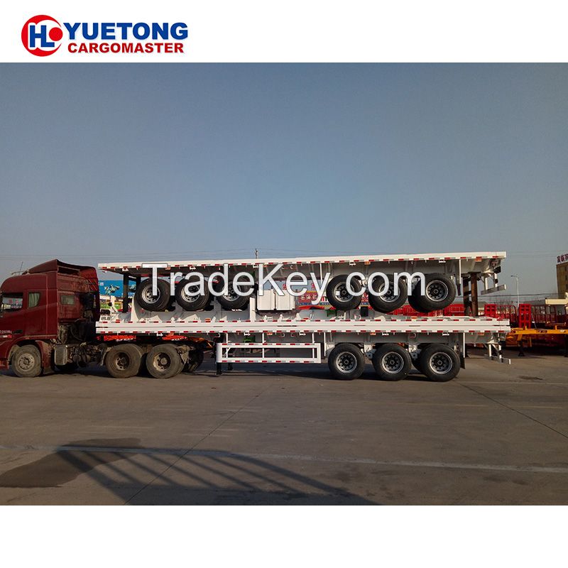 Different Utility 3 axles mechanical suspension 4mm platform twist lock  container flatbed semi trailer 