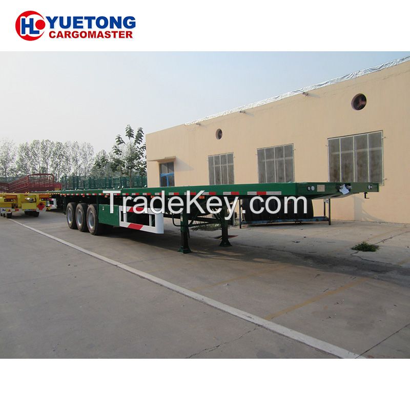 Different Utility 3 axles mechanical suspension 4mm platform twist lock  container flatbed semi trailer 