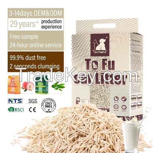 Factory Wholesale Custom 6L Premium Dust Free Tofu Cat Litter